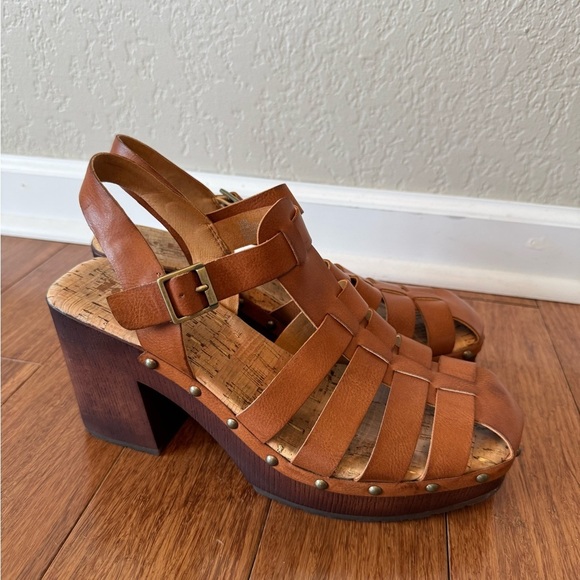 Kork-Ease Shoes - Korks Whitney Platform Strappy Sandals Women's Size 10 M Tan Brown